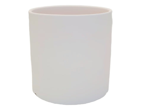 Maceta de ceramica soft blanca 14x14cm