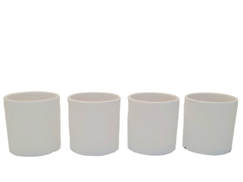 Maceta de ceramica soft blanca Set x 4 7x8cm