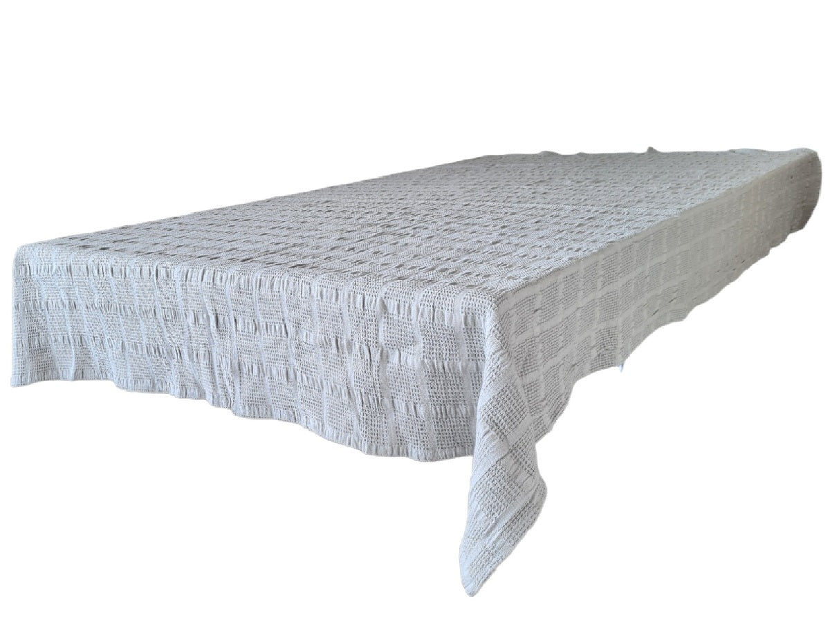 Textil Mantel tejido rustico pampeano gris perla 2x1.3 m