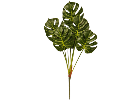 Planta artificial monstera con 7 hojas unidas 22 cm
