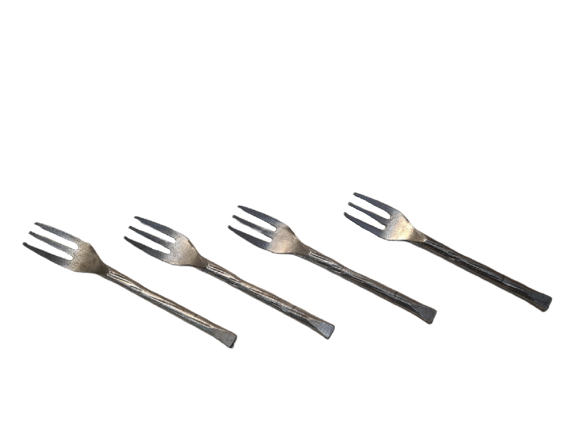 Linea metalica tenedor plateado tronco set x 4 12 cm
