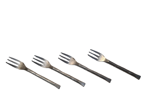 Linea metalica tenedor plateado tronco set x 4 12 cm