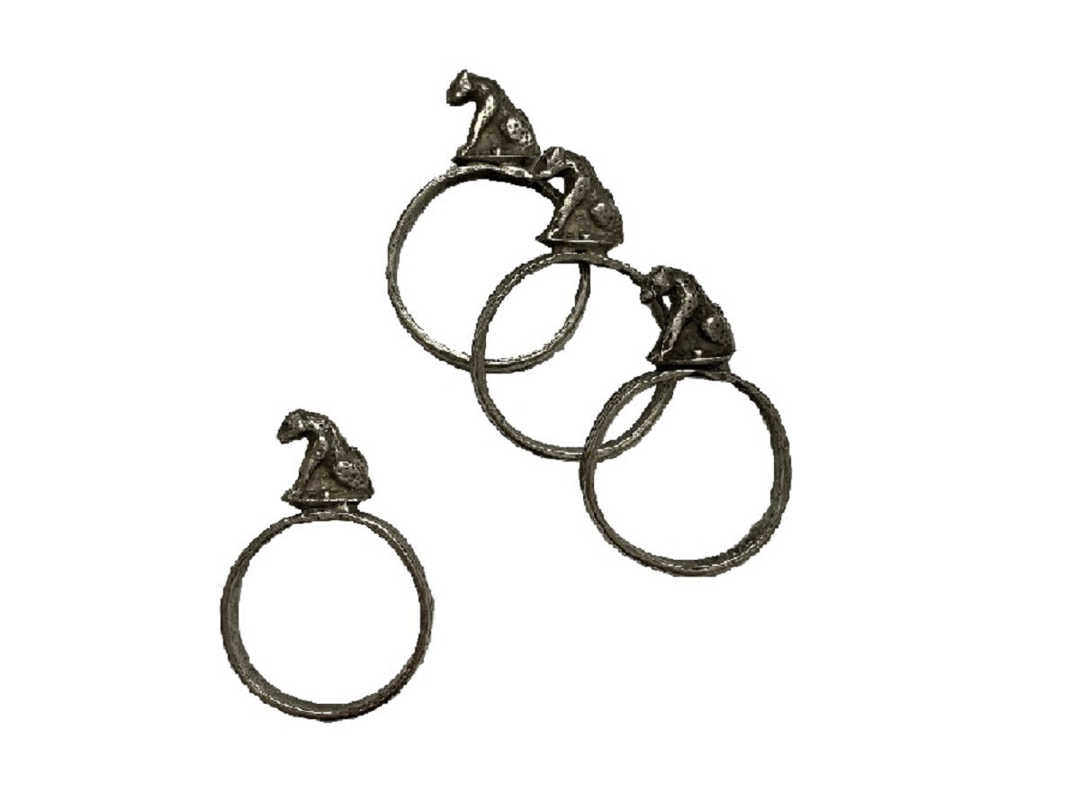 Linea metalica servilletero con leopardo Set x 4 4 cm