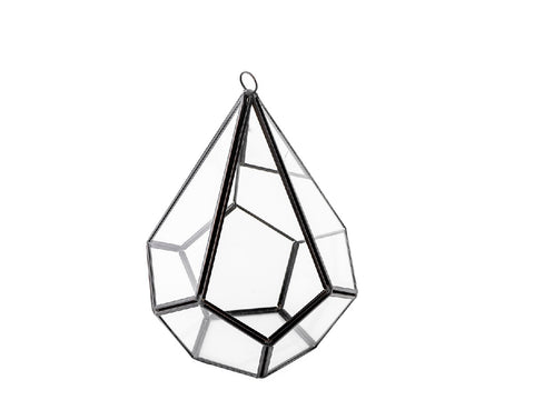 Linea metal terrario de vidrio black piramide 14x20 cm