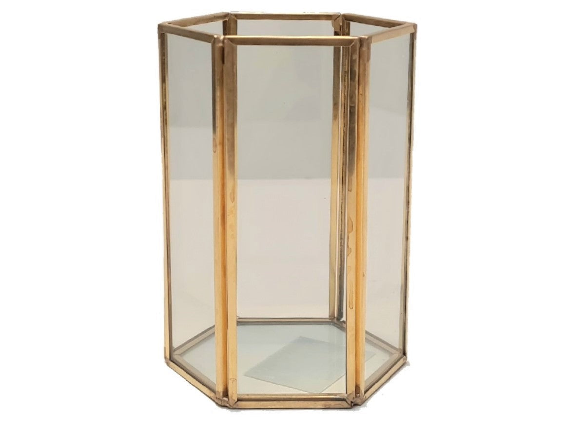 Linea metal organizador decorativo vidriado Kido 8x8x12 cm