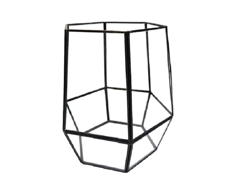 Linea metal terrario de vidrio Norwich negro 15x20 cm